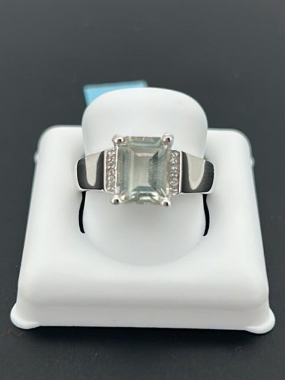 2.25 ctw Emerald-cut Green Amethyst Ring .925 Sterling Silver | Size 7
